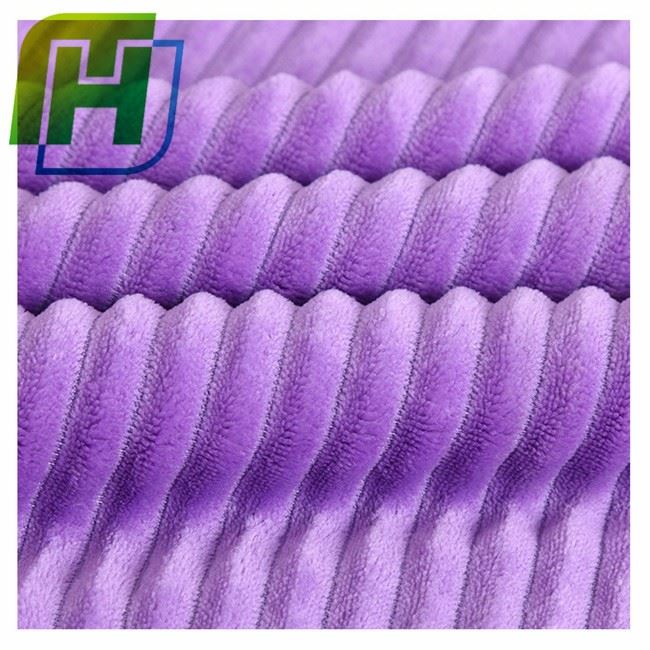 Purple Stripe Velvet Fabric